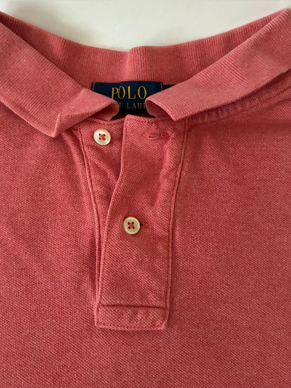 Polo Ralph Lauren Men’s Large Classic Fit Mesh Piqué Polo Shirt Dark Coral Red